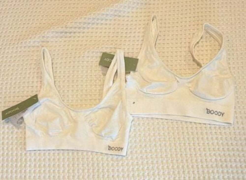 Two Pack of Boody Seamfree Crop Bra in White XS NWT